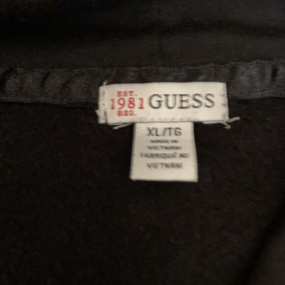 Guess Jeans Hoodie Women's X-Large Full Zip Rhinestone Embellished Spell Out - Picture 5 of 9